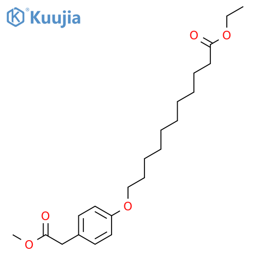 BENZENEACETIC ACID, 4-[(11-ETHOXY-11-OXOUNDECYL)OXY]-, METHYL ESTER structure