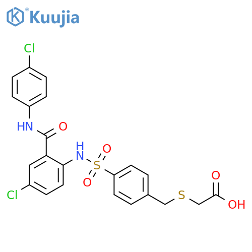 Acetic acid,[[[4-[[[4-chloro-2-[[(4-chlorophenyl)amino]carbonyl]phenyl]amino]sulfonyl]phenyl]methyl]thio]- structure