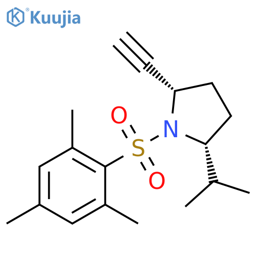 Pyrrolidine,2-ethynyl-5-(1-methylethyl)-1-[(2,4,6-trimethylphenyl)sulfonyl]-, (2S,5R)- structure