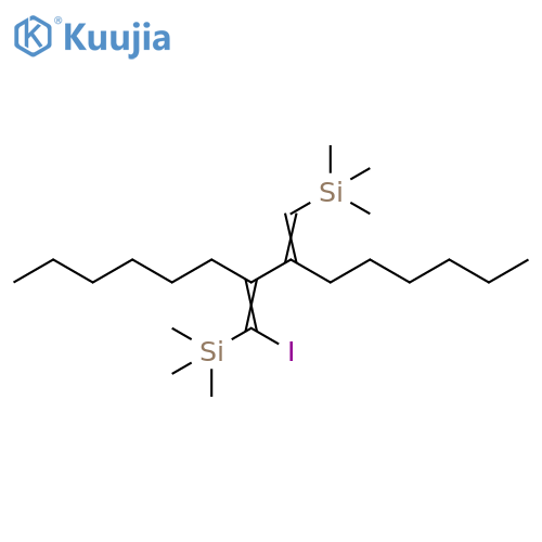 Silane, [2-hexyl-1-iodo-3-[(trimethylsilyl)methylene]-1-nonenyl]trimethyl- structure