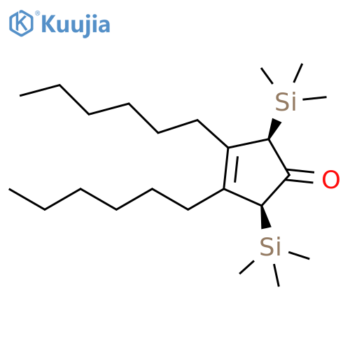 3-Cyclopenten-1-one, 3,4-dihexyl-2,5-bis(trimethylsilyl)-, (2R,5S)-rel- structure