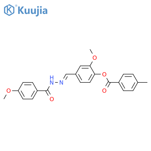 <br>2-methoxy-4-[(E)-{2-[(4-methoxyphenyl)carbonyl]hydrazinylidene}methyl]pheny l 4-methylbenzoate structure