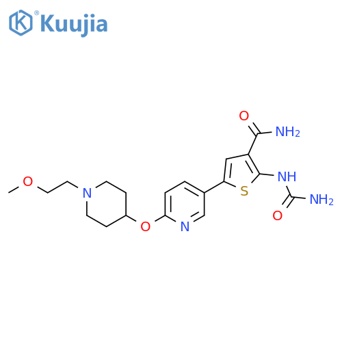 3-Thiophenecarboxamide,2-[(aminocarbonyl)amino]-5-[6-[[1-(2-methoxyethyl)-4-piperidinyl]oxy]-3-pyridinyl]- structure