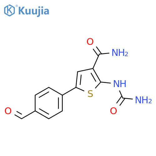3-Thiophenecarboxamide,2-[(aminocarbonyl)amino]-5-(4-formylphenyl)- structure