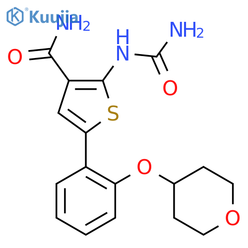 3-Thiophenecarboxamide,2-[(aminocarbonyl)amino]-5-[2-[(tetrahydro-2H-pyran-4-yl)oxy]phenyl]- structure