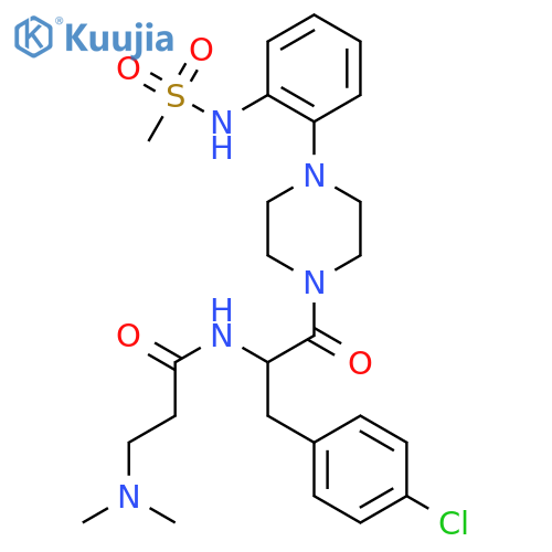 Propanamide,N-[(1R)-1-[(4-chlorophenyl)methyl]-2-[4-[2-[(methylsulfonyl)amino]phenyl]-1-piperazinyl]-2-oxoethyl]-3-(dimethylamino)- structure