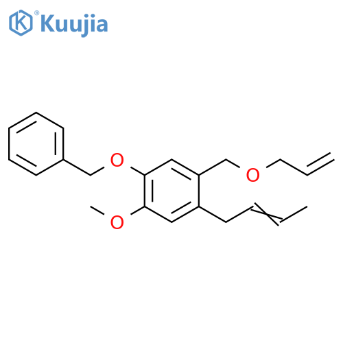 Benzene,1-(2-butenyl)-5-methoxy-4-(phenylmethoxy)-2-[(2-propenyloxy)methyl]- structure