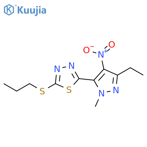 1,3,4-Thiadiazole,2-(3-ethyl-1-methyl-4-nitro-1H-pyrazol-5-yl)-5-(propylthio)- structure