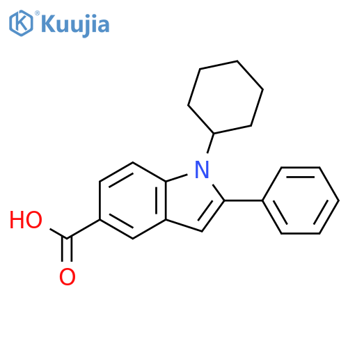 1H-Indole-5-carboxylic acid, 1-cyclohexyl-2-phenyl- structure