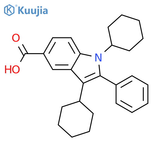 1H-Indole-5-carboxylic acid, 1,3-dicyclohexyl-2-phenyl- structure