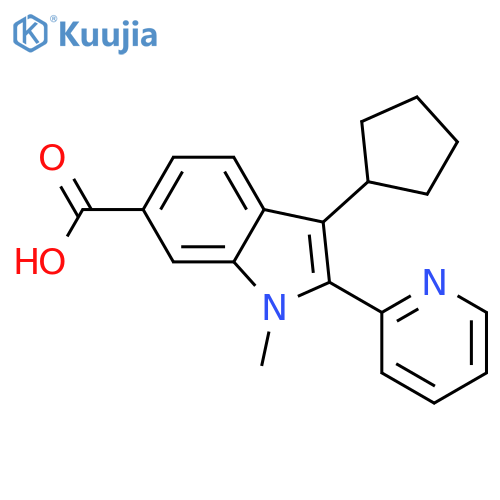 1H-Indole-6-carboxylic acid, 3-cyclopentyl-1-methyl-2-(2-pyridinyl)- structure