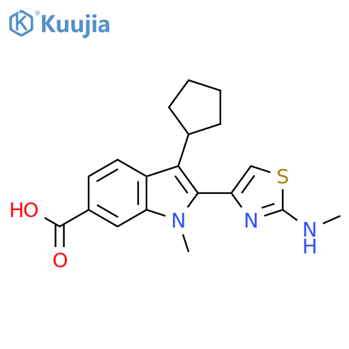 1H-Indole-6-carboxylic acid,3-cyclopentyl-1-methyl-2-[2-(methylamino)-4-thiazolyl]- structure