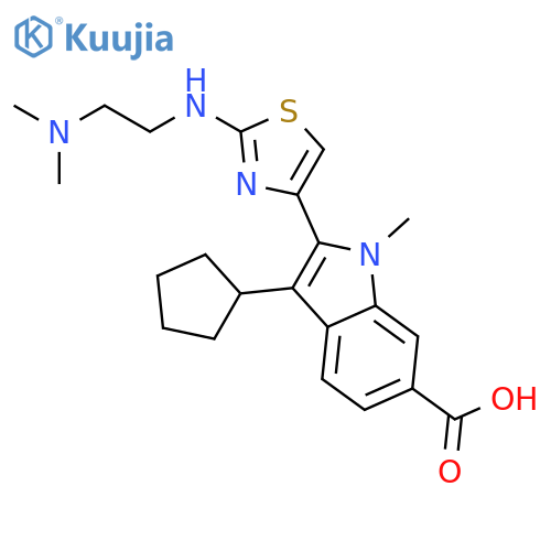 1H-Indole-6-carboxylic acid,3-cyclopentyl-2-[2-[[2-(dimethylamino)ethyl]amino]-4-thiazolyl]-1-methyl- structure