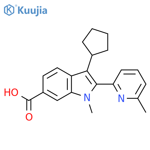1H-Indole-6-carboxylic acid,3-cyclopentyl-1-methyl-2-(6-methyl-2-pyridinyl)- structure