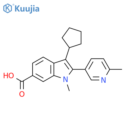 1H-Indole-6-carboxylic acid,3-cyclopentyl-1-methyl-2-(6-methyl-3-pyridinyl)- structure