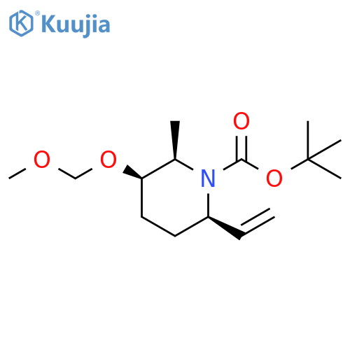1-Piperidinecarboxylic acid, 6-ethenyl-3-(methoxymethoxy)-2-methyl-,1,1-dimethylethyl ester, (2R,3R,6R)- structure