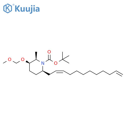 1-Piperidinecarboxylic acid,6-(2Z)-2,11-dodecadienyl-3-(methoxymethoxy)-2-methyl-,1,1-dimethylethyl ester, (2R,3R,6R)- structure