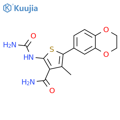 3-Thiophenecarboxamide,2-[(aminocarbonyl)amino]-5-(2,3-dihydro-1,4-benzodioxin-6-yl)-4-methyl- structure
