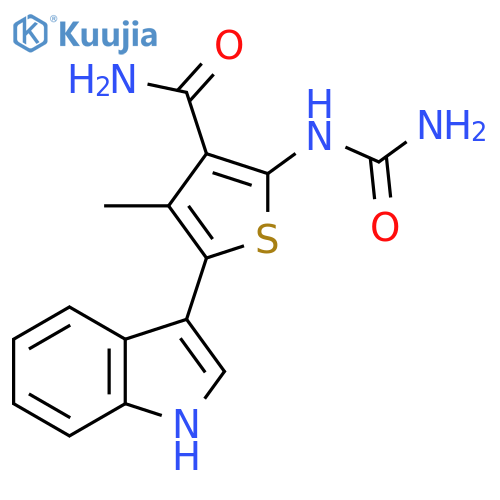 3-Thiophenecarboxamide,2-[(aminocarbonyl)amino]-5-(1H-indol-3-yl)-4-methyl- structure