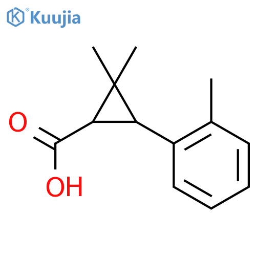 rac-(1R,3R)-2,2-dimethyl-3-(2-methylphenyl)cyclopropane-1-carboxylic acid structure
