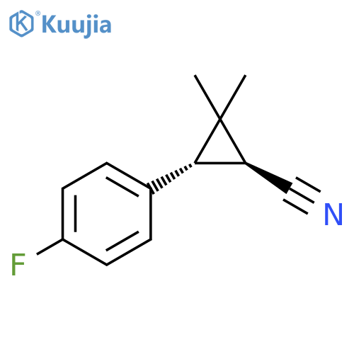 Cyclopropanecarbonitrile, 3-(4-fluorophenyl)-2,2-dimethyl-, (1S,3S)- structure