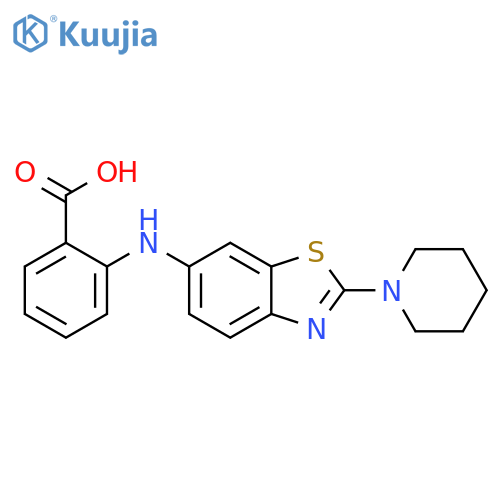 Benzoic acid, 2-[[2-(1-piperidinyl)-6-benzothiazolyl]amino]- structure