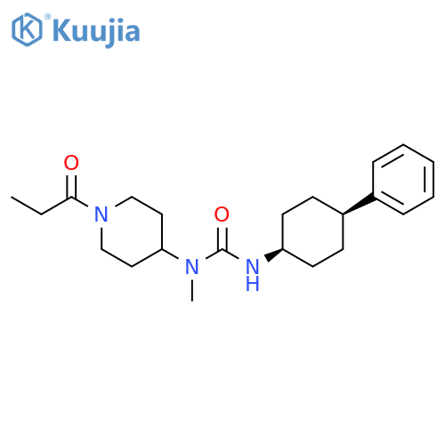 4-Piperidinamine,N-methyl-1-(1-oxopropyl)-N-[[(cis-4-phenylcyclohexyl)amino]carbonyl]- structure
