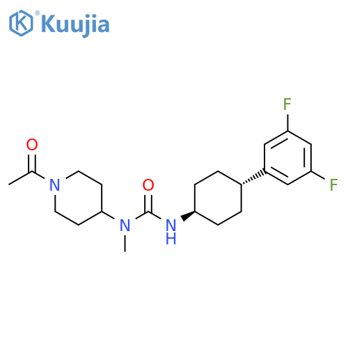 4-Piperidinamine,1-acetyl-N-[[[trans-4-(3,5-difluorophenyl)cyclohexyl]amino]carbonyl]-N-methyl- structure