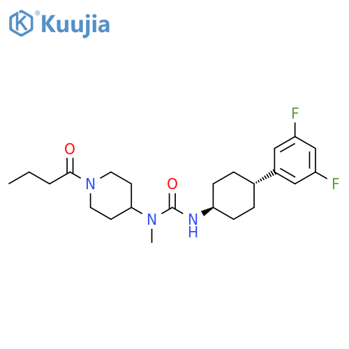 4-Piperidinamine,N-[[[trans-4-(3,5-difluorophenyl)cyclohexyl]amino]carbonyl]-N-methyl-1-(1-oxobutyl)- structure