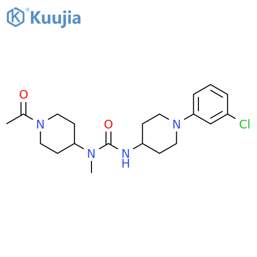 4-Piperidinamine,1-acetyl-N-[[[1-(3-chlorophenyl)-4-piperidinyl]amino]carbonyl]-N-methyl- structure
