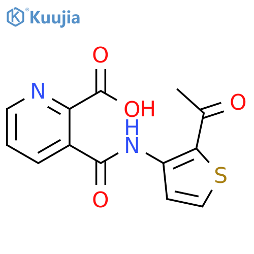 2-Pyridinecarboxylic acid, 3-[[(2-acetyl-3-thienyl)amino]carbonyl]- structure