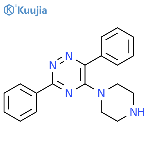 1,2,4-Triazine, 3,6-diphenyl-5-(1-piperazinyl)- structure