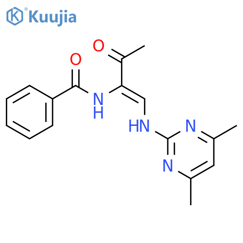 Benzamide,N-[(1Z)-1-[[(4,6-dimethyl-2-pyrimidinyl)amino]methylene]-2-oxopropyl]- structure