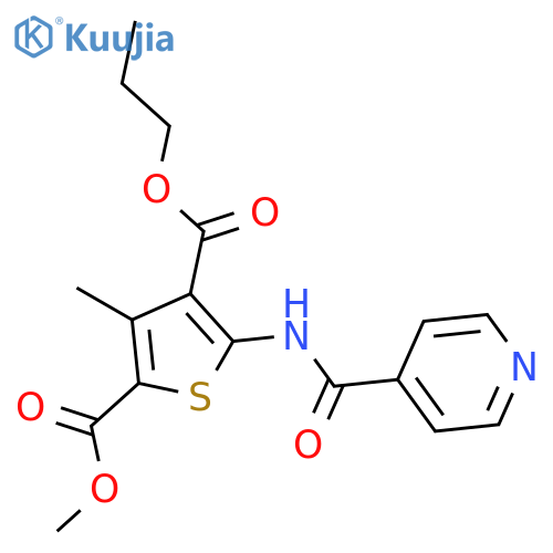 <br>2-methyl 4-propyl 3-methyl-5-[(pyridin-4-ylcarbonyl)amino]thiophene-2,4-dic arboxylate structure