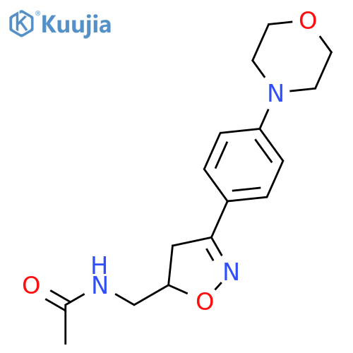 Acetamide,N-[[4,5-dihydro-3-[4-(4-morpholinyl)phenyl]-5-isoxazolyl]methyl]- structure