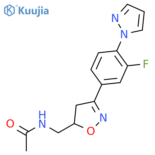 Acetamide,N-[[(5R)-3-[3-fluoro-4-(1H-pyrazol-1-yl)phenyl]-4,5-dihydro-5-isoxazolyl]methyl]- structure
