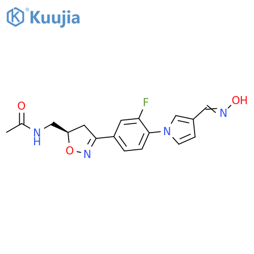 Acetamide,N-[[(5R)-3-[3-fluoro-4-[3-[(hydroxyimino)methyl]-1H-pyrrol-1-yl]phenyl]-4,5-dihydro-5-isoxazolyl]methyl]- structure
