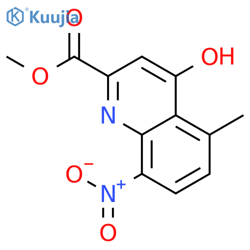 2-Quinolinecarboxylic acid, 4-hydroxy-5-methyl-8-nitro-, methyl ester structure