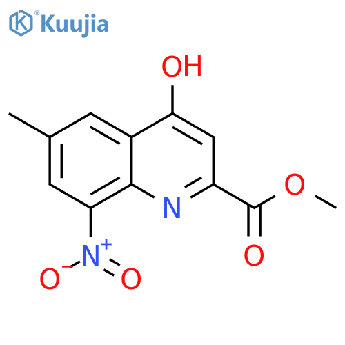 2-Quinolinecarboxylic acid, 4-hydroxy-6-methyl-8-nitro-, methyl ester structure