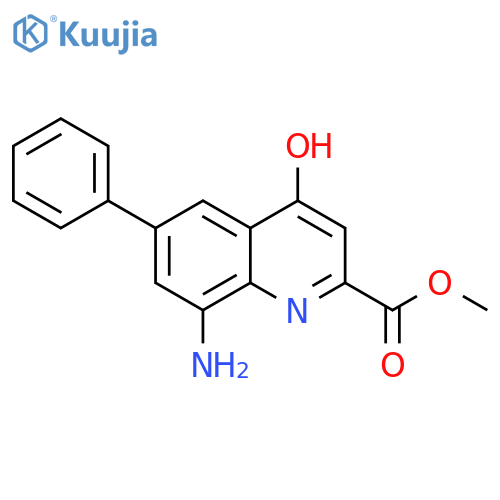 2-Quinolinecarboxylic acid, 8-amino-4-hydroxy-6-phenyl-, methyl ester structure