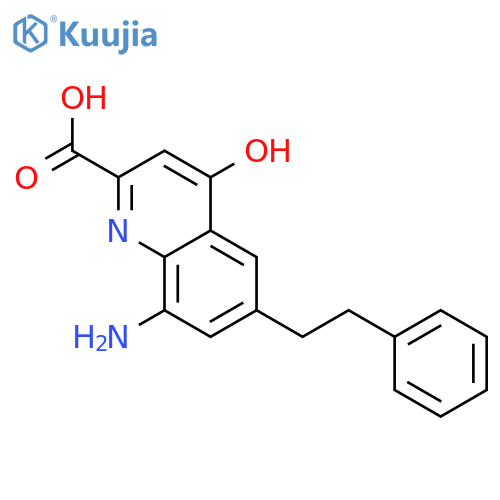 2-Quinolinecarboxylic acid, 8-amino-4-hydroxy-6-(2-phenylethyl)- structure