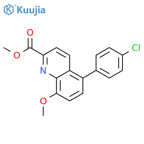 2-Quinolinecarboxylic acid, 5-(4-chlorophenyl)-8-methoxy-, methyl ester structure