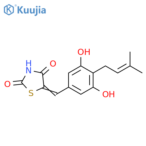 2,4-Thiazolidinedione,5-[[3,5-dihydroxy-4-(3-methyl-2-butenyl)phenyl]methylene]- structure