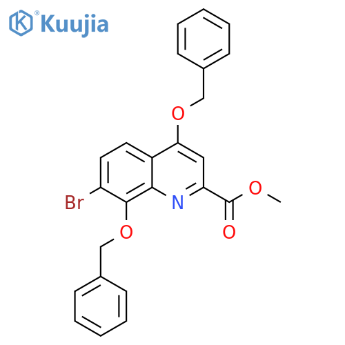 2-Quinolinecarboxylic acid, 7-bromo-4,8-bis(phenylmethoxy)-, methylester structure
