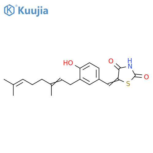 2,4-Thiazolidinedione,5-[[3-(3,7-dimethyl-2,6-octadienyl)-4-hydroxyphenyl]methylene]- structure