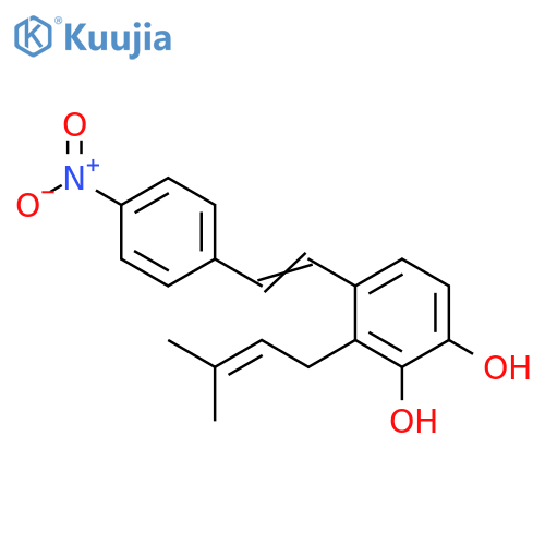 1,2-Benzenediol, 3-(3-methyl-2-butenyl)-4-[2-(4-nitrophenyl)ethenyl]- structure