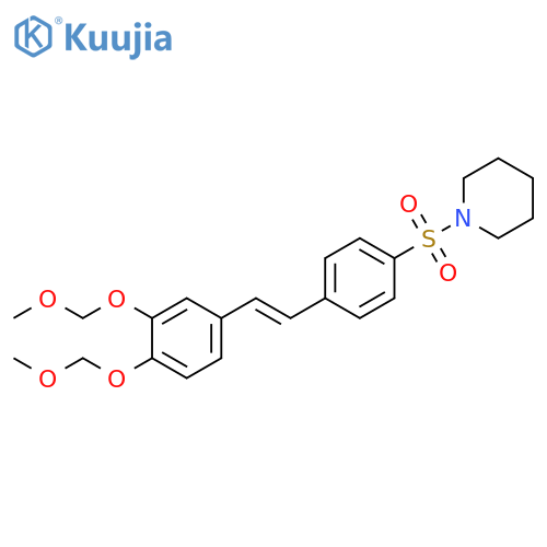 Piperidine,1-[[4-[(1E)-2-[3,4-bis(methoxymethoxy)phenyl]ethenyl]phenyl]sulfonyl]- structure