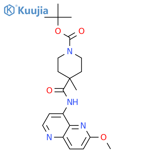 1-Piperidinecarboxylic acid,4-[[(6-methoxy-1,5-naphthyridin-4-yl)amino]carbonyl]-4-methyl-,1,1-dimethylethyl ester structure