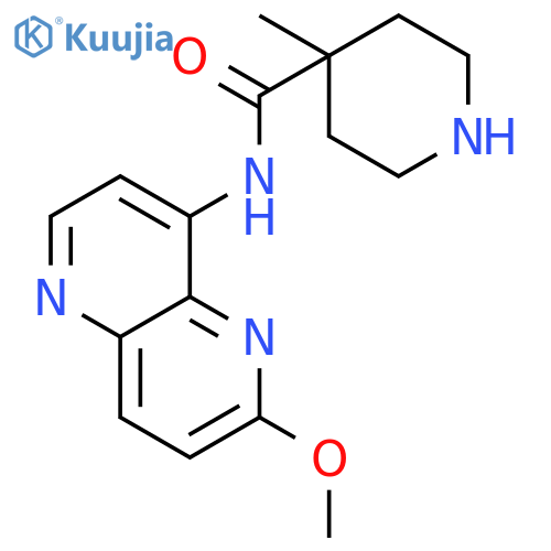 4-Piperidinecarboxamide,N-(6-methoxy-1,5-naphthyridin-4-yl)-4-methyl- structure
