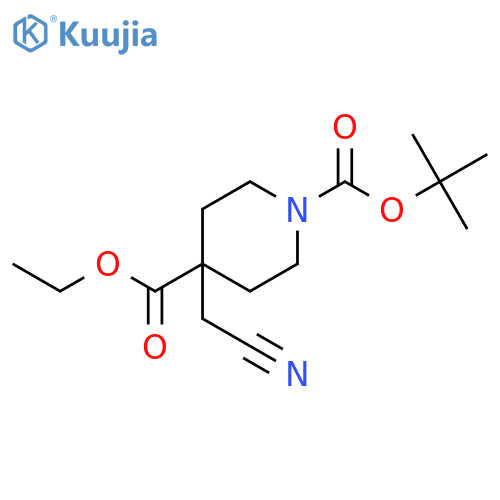 1-Tert-Butyl 4-ethyl 4-(cyanomethyl)piperidine-1,4-dicarboxylate structure